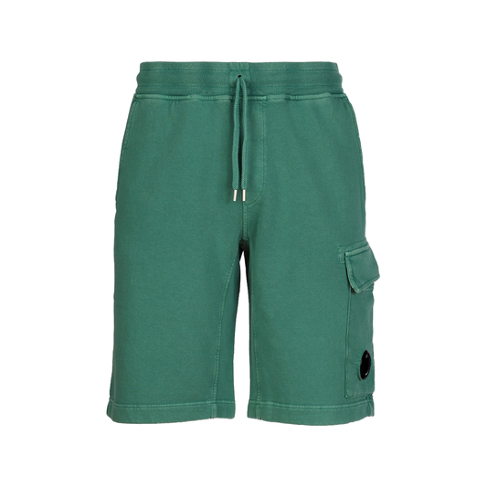 CP COMPANY COTTON FLLECE SHORTS IN GREEN