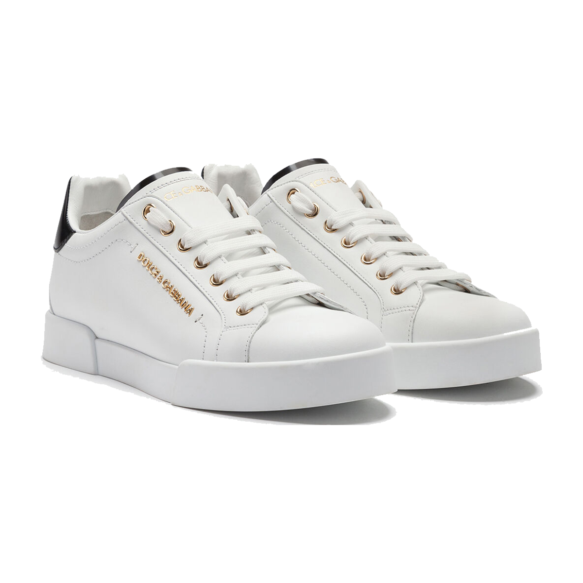 DOLCE & GABANNA WOMANS CALFSKIN TRAINERS IN WHITE