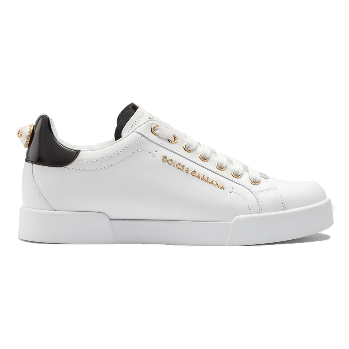 DOLCE & GABANNA WOMANS CALFSKIN TRAINERS IN WHITE