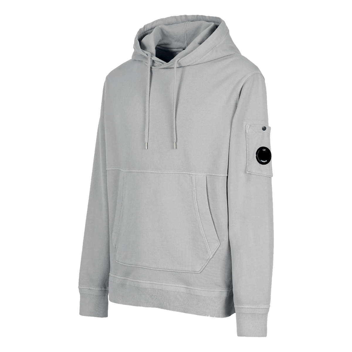 CP COMPANY COTTON FLEECE HOODIE IN GREY