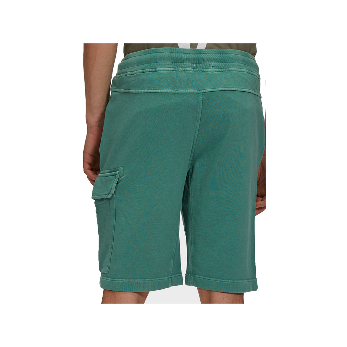 CP COMPANY COTTON FLLECE SHORTS IN GREEN