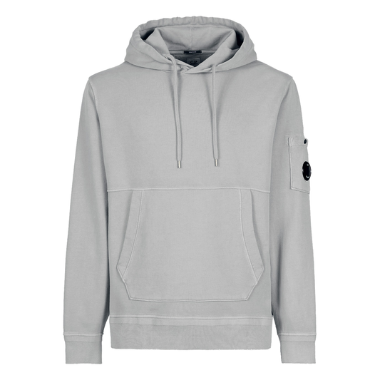 CP COMPANY COTTON FLEECE HOODIE IN GREY