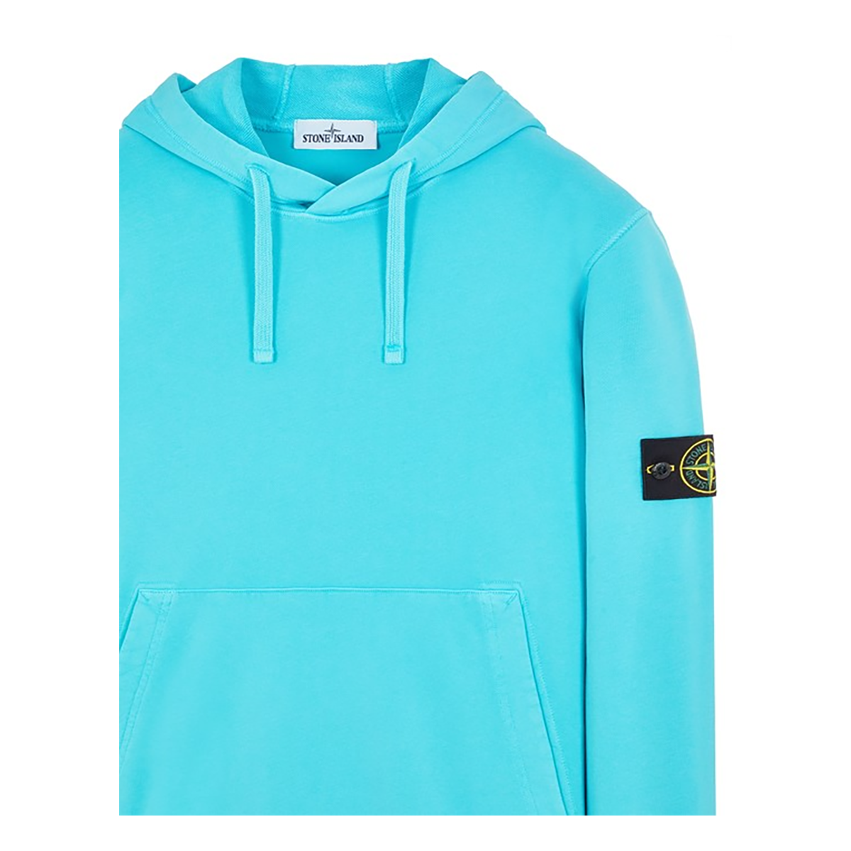 STONE ISLAND COTTON HOODIE IN BLUE