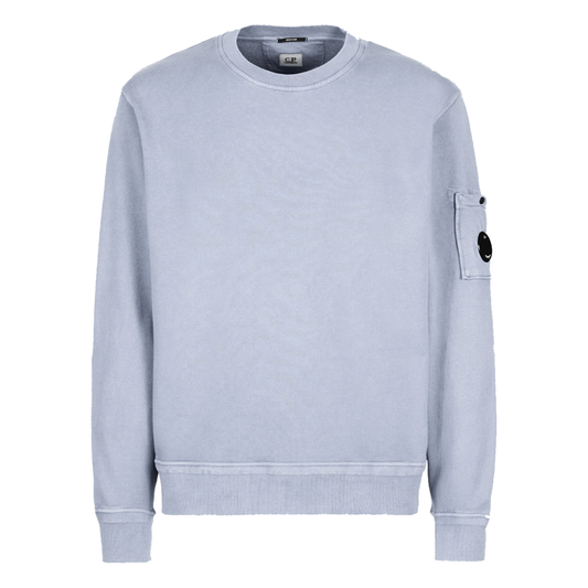 CP COMPANY COTTON DYED RESIST DYED SWEATER IN LILAC