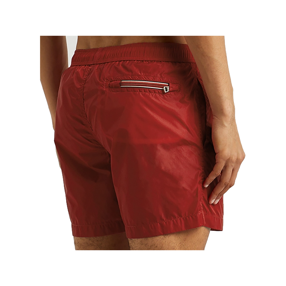 MONCLER LOGO SHELL SWIM SHORTS IN RED