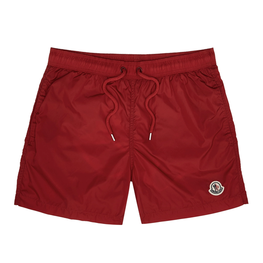 MONCLER LOGO SHELL SWIM SHORTS IN RED