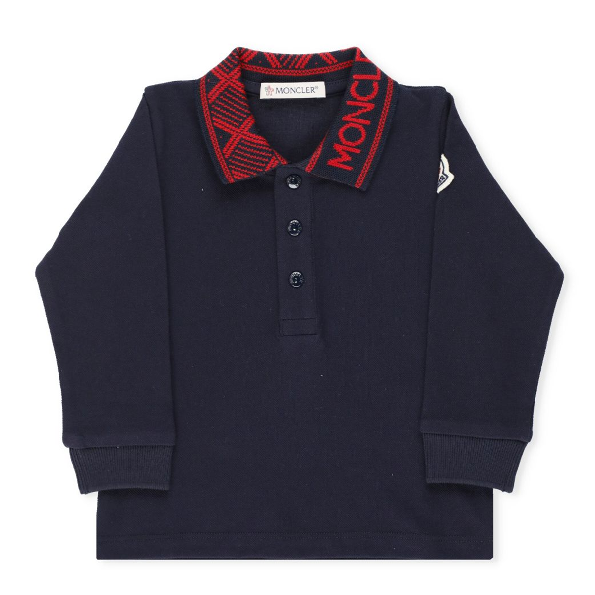 MONCLER JUNIOE MAGLIA POLO IN NAV