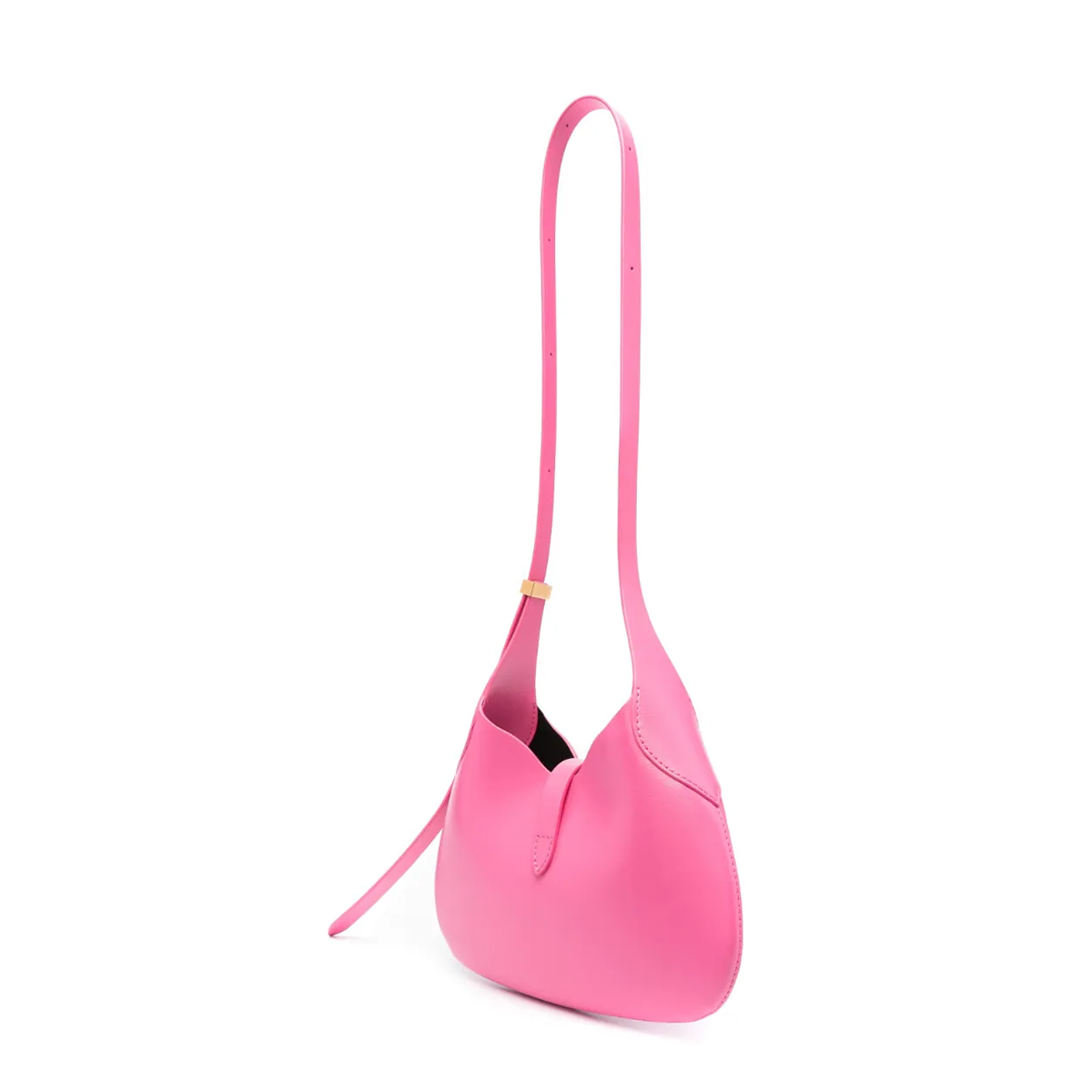 PALM ANGELS HOBO LEATHER SHOLDER BAG IN PINK