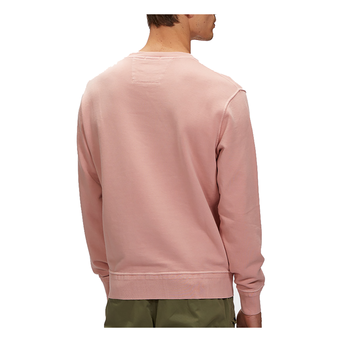 CP COMPANY COTTON DYED RESIST DYED SWEATER IN PINK