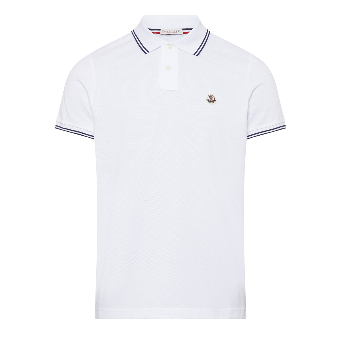 MONCLER CLASSIC POLO IN WHITE