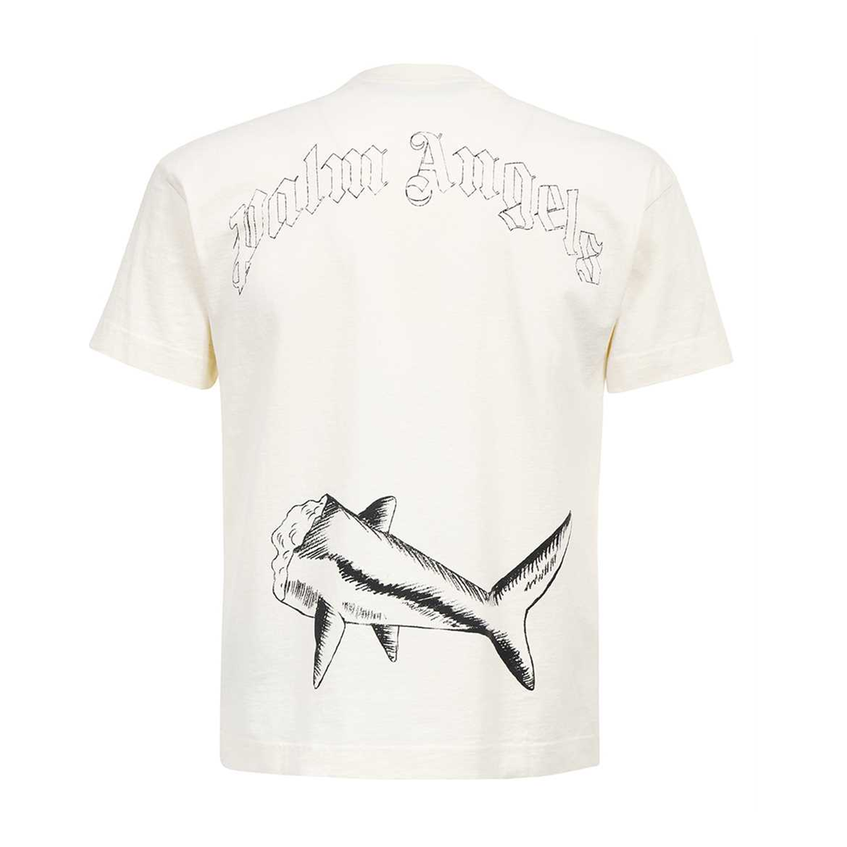 PALM ANGELS BROKEN SHARK T-SHIRT IN WHITE