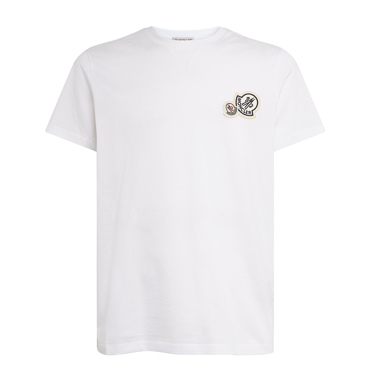 MONCLER COTTON LOGO PRINT T-SHIRT IN WHITE