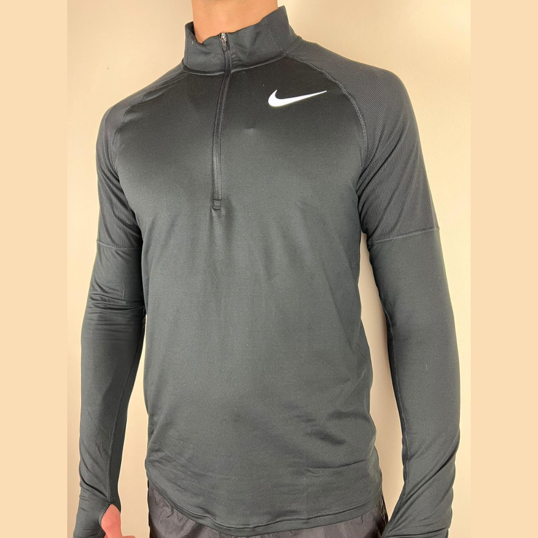 NIKE 1/4 ZIP TEXTURED 'BLACK'