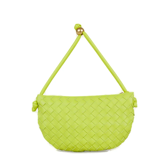 BOTTEGA VENETA TURN SMALL TOTE BAG IN LIME GREEN