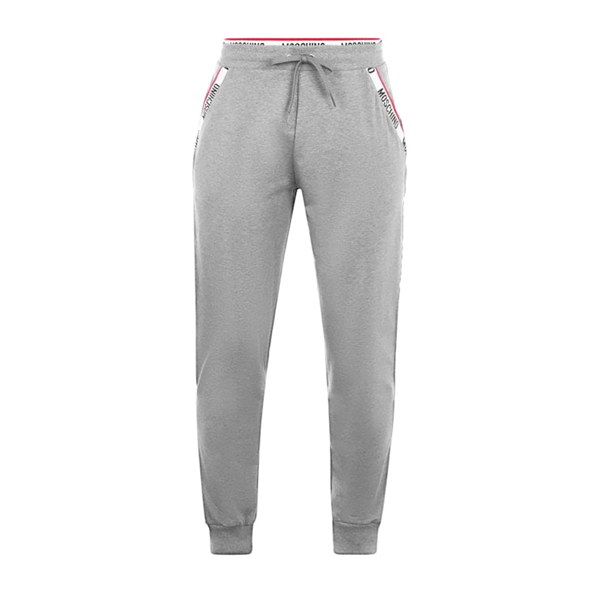 MOSCHINO TAPE LOGO JOGGING BOTTOMS IN GREY