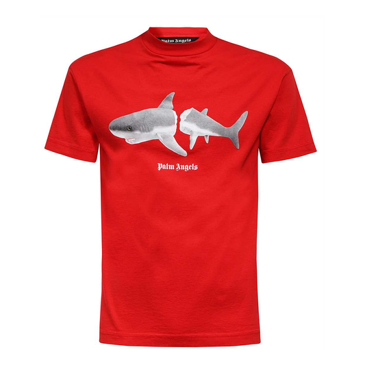 PALM ANGELS SHARK CLASSIC T-SHIRT IN RED